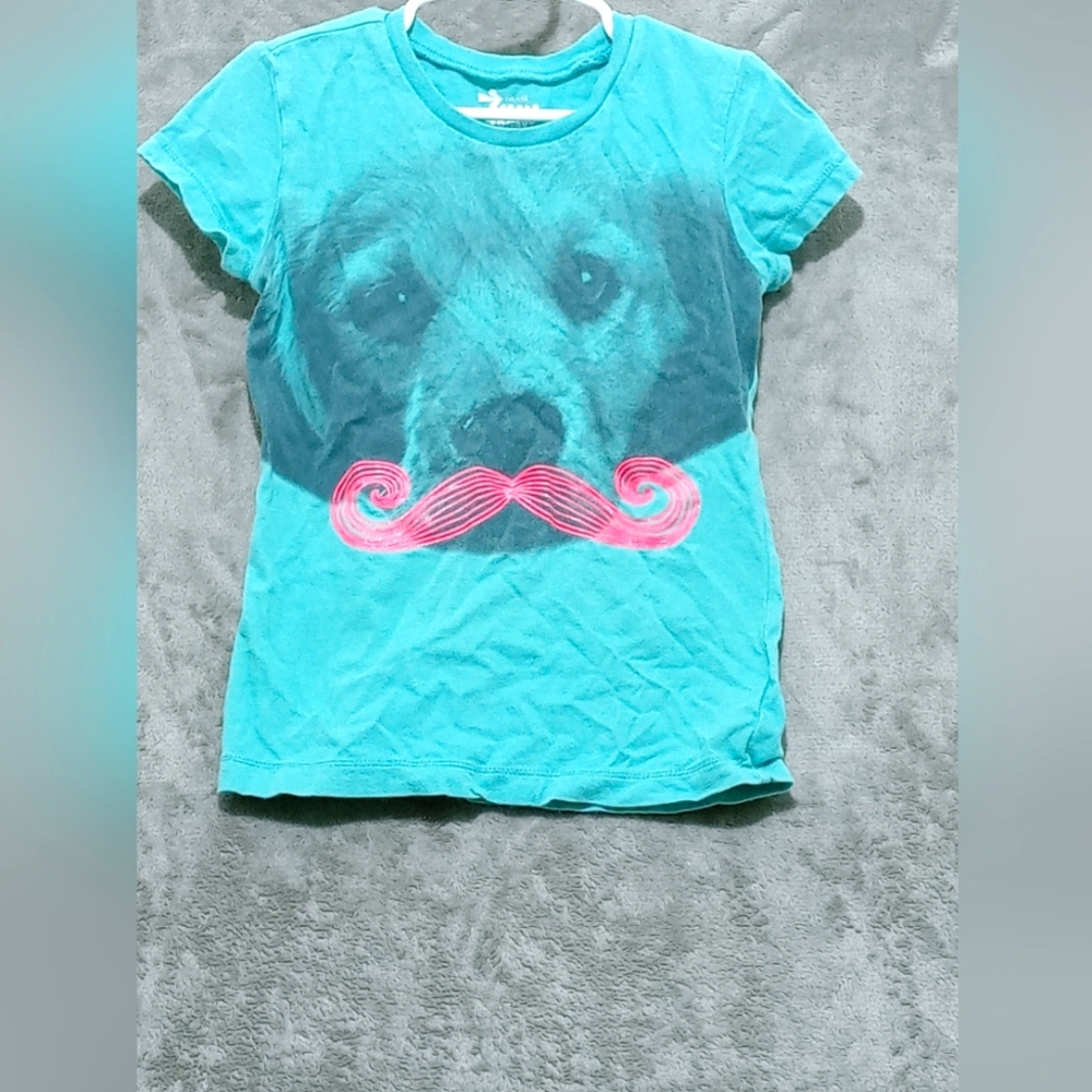 MUSTACHE PUP KIDS T-SHIRT (SIZE S(6-7))